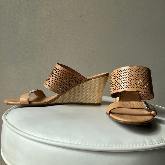 Brighton Leather Wedge Heels Size 9.5 - Picture 4 of 8